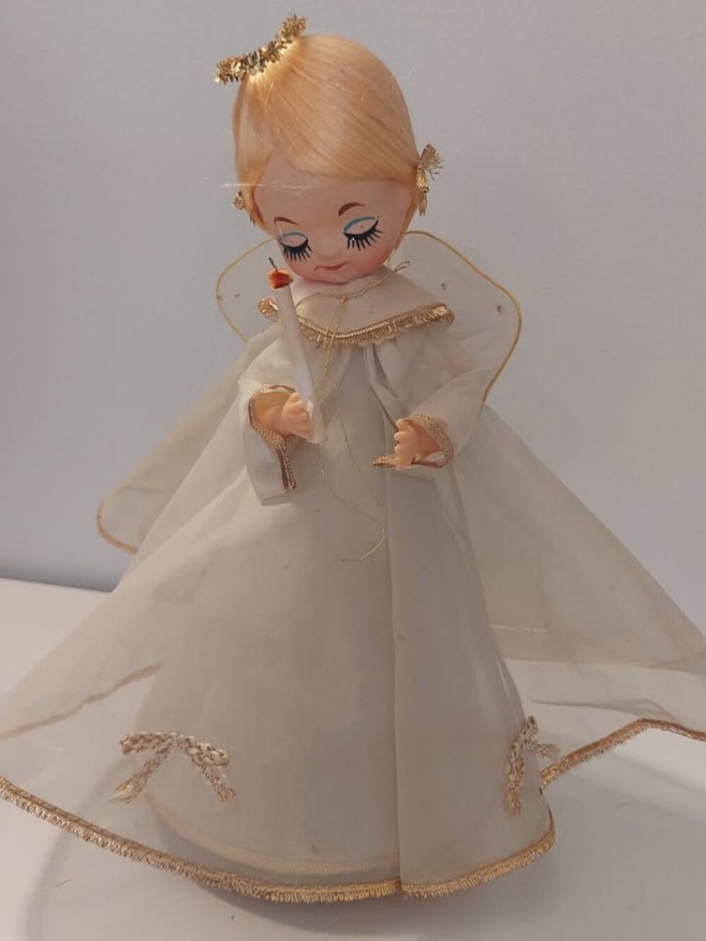 Vintage 50s Large 11" Revolving Musical Christmas Angel Made in Japan by Jestia